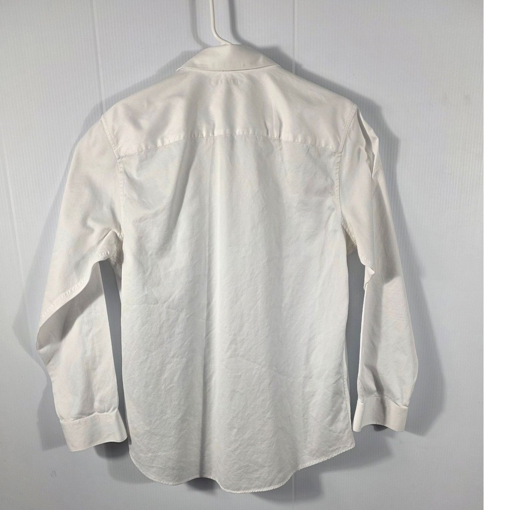 ZARA Man White Textured Slim Fit Long Sleeve Button Down Dress Shirt XL - Picture 4 of 6